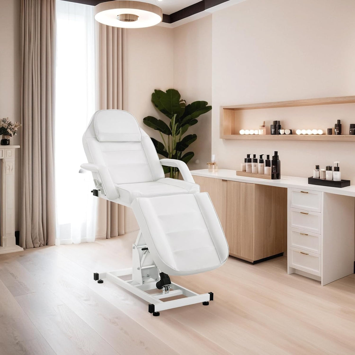 BarberPub Electric Height Adjustable Tattoo Chair Massage Bed White 0100