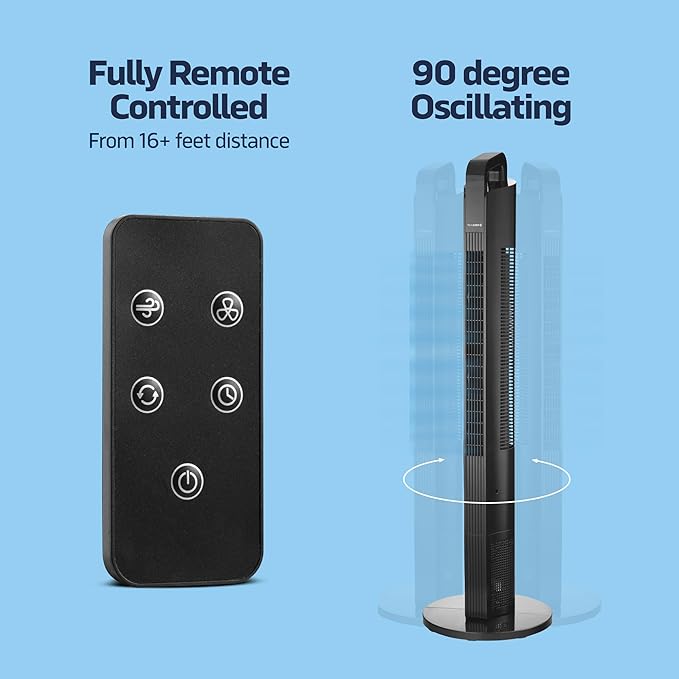 NEXAIR 42” Oscillating Tower Fan, 3 Speed Portable Fan Tower