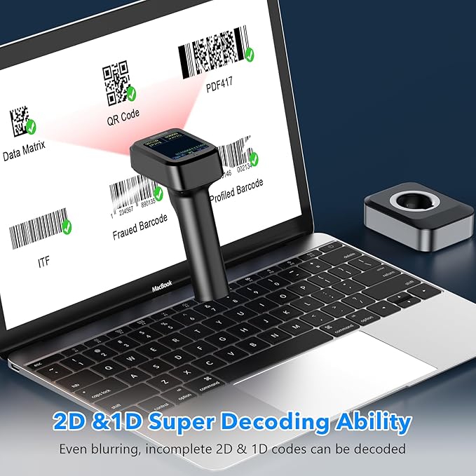 Symcode Pro 1D 2D QR Wireless Barcode Scanner