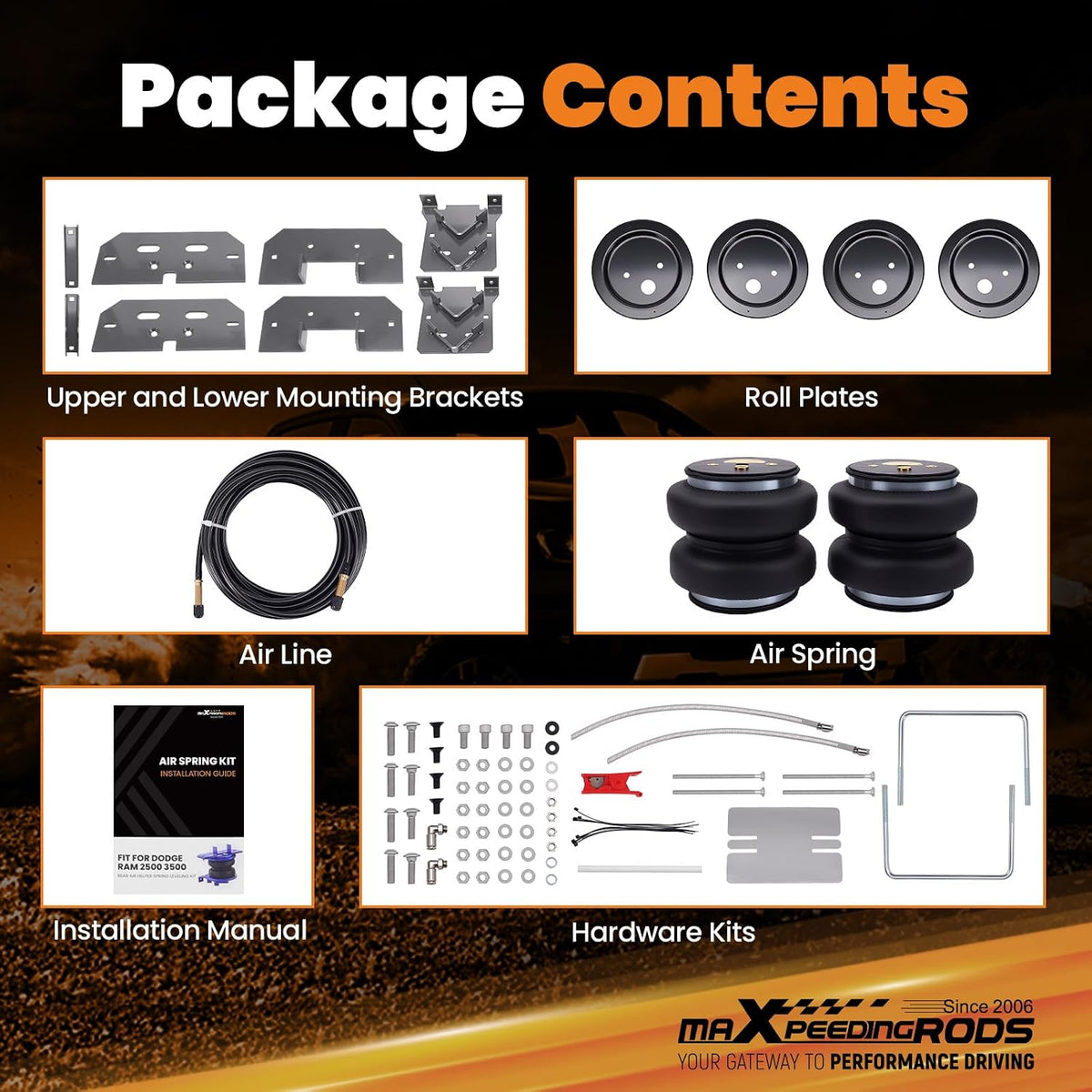 maXpeedingrods 7500 lbs Air Suspension Bag Kit for Dodge Ram 2500 2003-2013