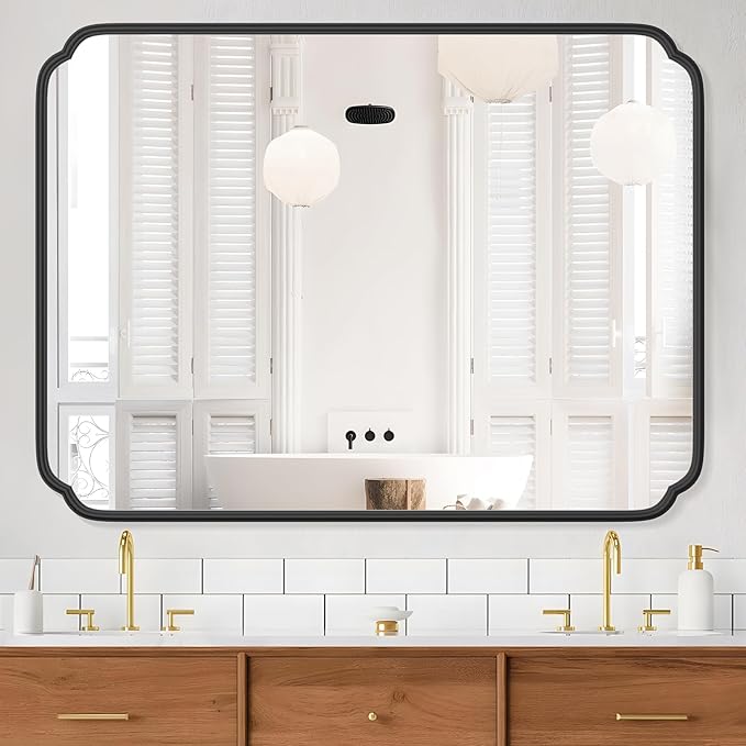 36 x 48 Inch Black Bathroom Vanity Mirror
