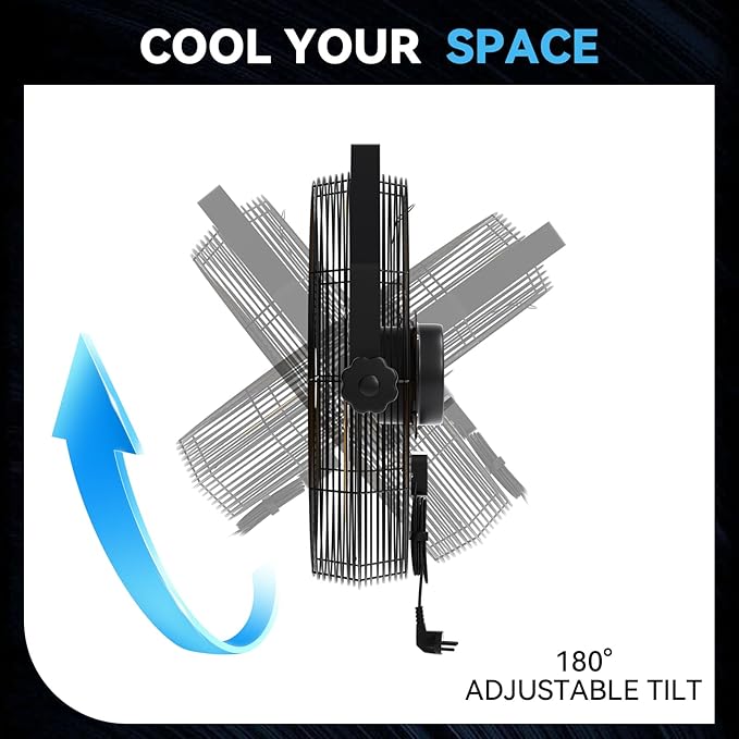 2600 CFM 14 inch Outdoor High Velocity Wall Mounted Fan, 3-Speed Metal Fans