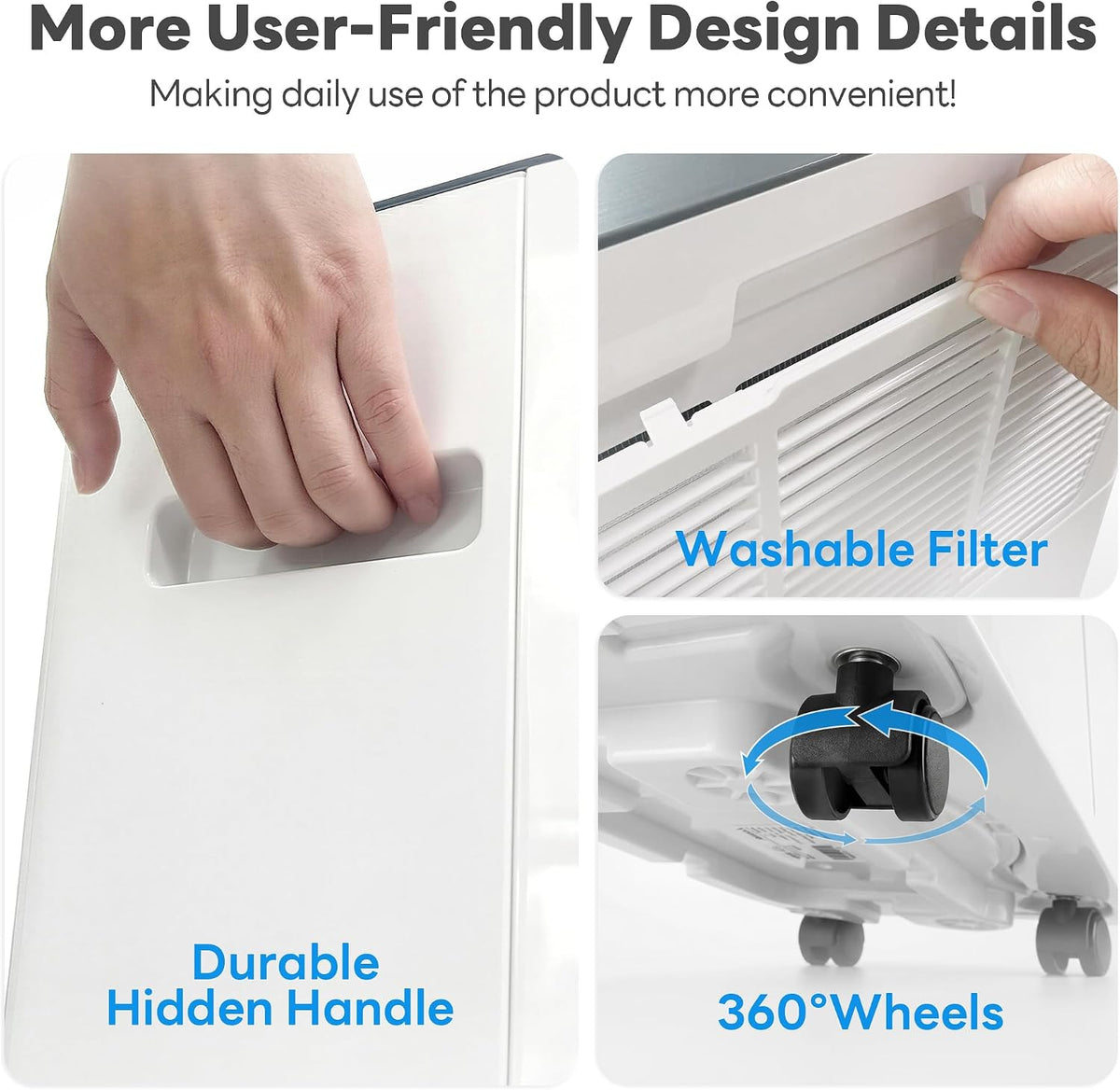 34Pint Dehumidifier for 2500Sq.Ft With 6.56Ft Drain Hose, for Basemen
