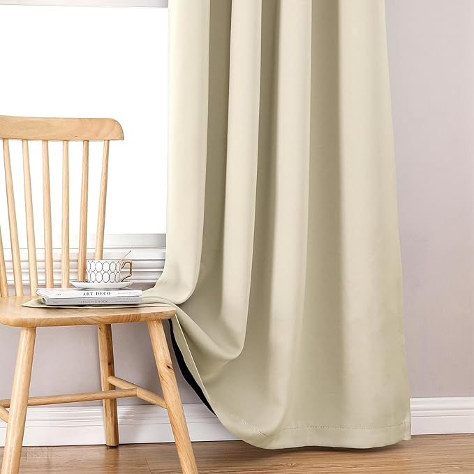 ChrisDowa 100% Blackout Curtains 84 inch Long
