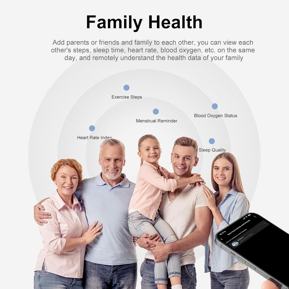 Smart Ring for Women & Men, IP68 Health Fitness Tracker (Black, 6)