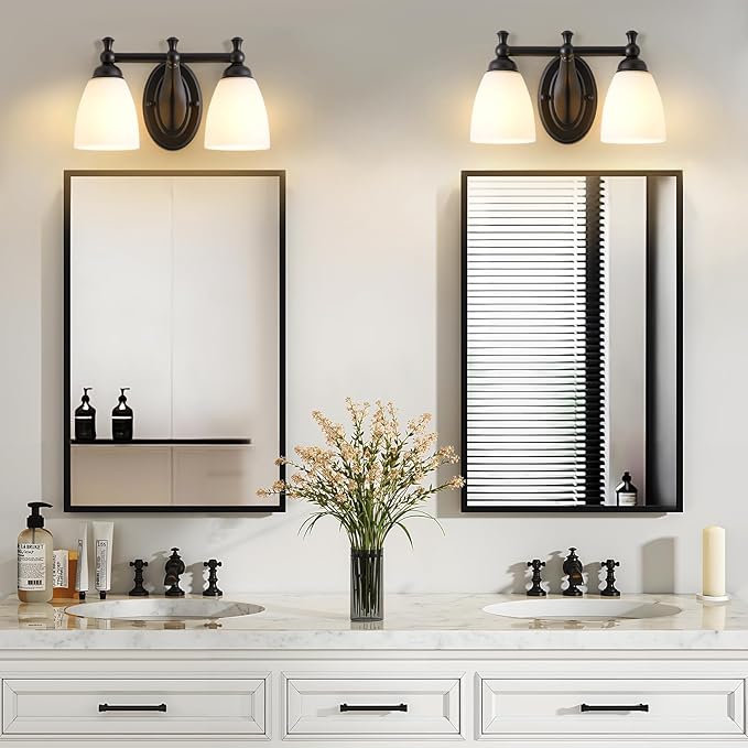 EJIAXIN 2 Lights Bathroom Vanity Light