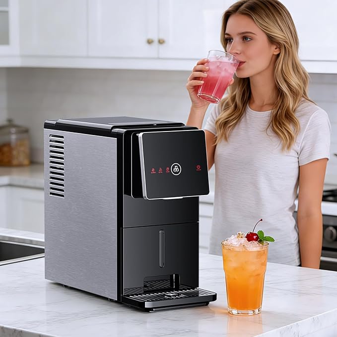 Antarctic Star Countertop Nugget Ice Maker, 33 Lbs/24H Automatic Ice Dispenser