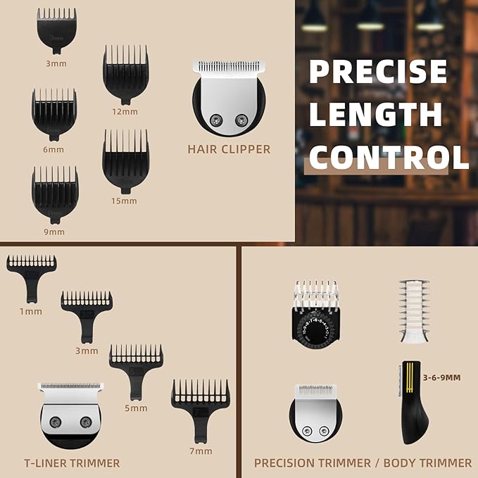 Ufree Beard Trimmer for Men, Electric Razor Shaver, Cordless Hair Clipper