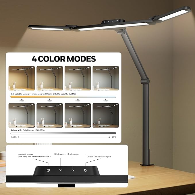 Honeywell Wide Desk Lamp with Clamp