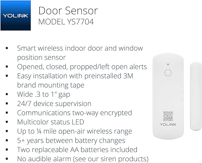 YoLink LoRa Smart Door Sensor Starter Kit: SpeakerHub Audio Hub & Door Se...