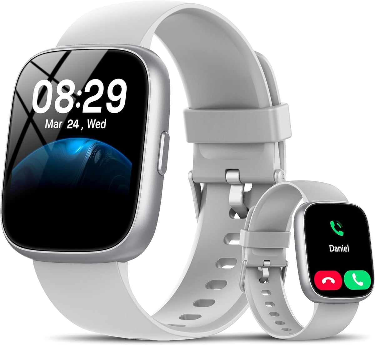 Smart Watch with Alexa Built-in, 1.83" HD Bluetooth Calling Fitness Tracker