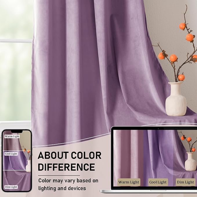 JIUZHEN Velvet Curtains for Bedroom