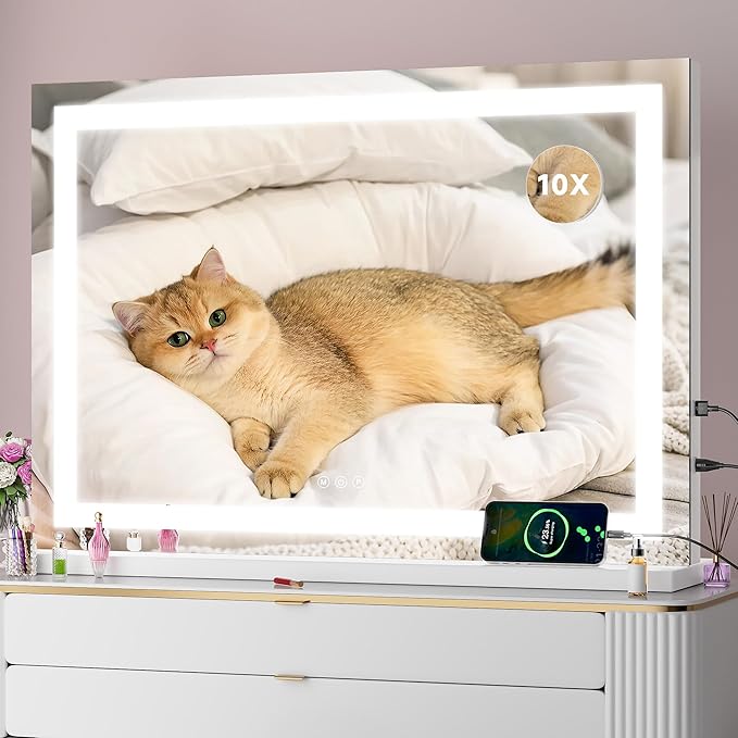 Vanity Mirror with Lights, Dimmable 3 Modes, Memory Function, Smart Touch