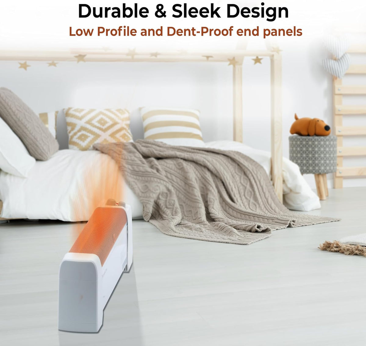 Comfort Zone Electric Baseboard Space Heater with Adjustable Thermostat, Dent...