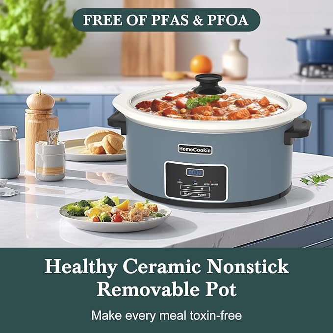 HOMECOOKIN 7-Quart Programmable Slow Cooker