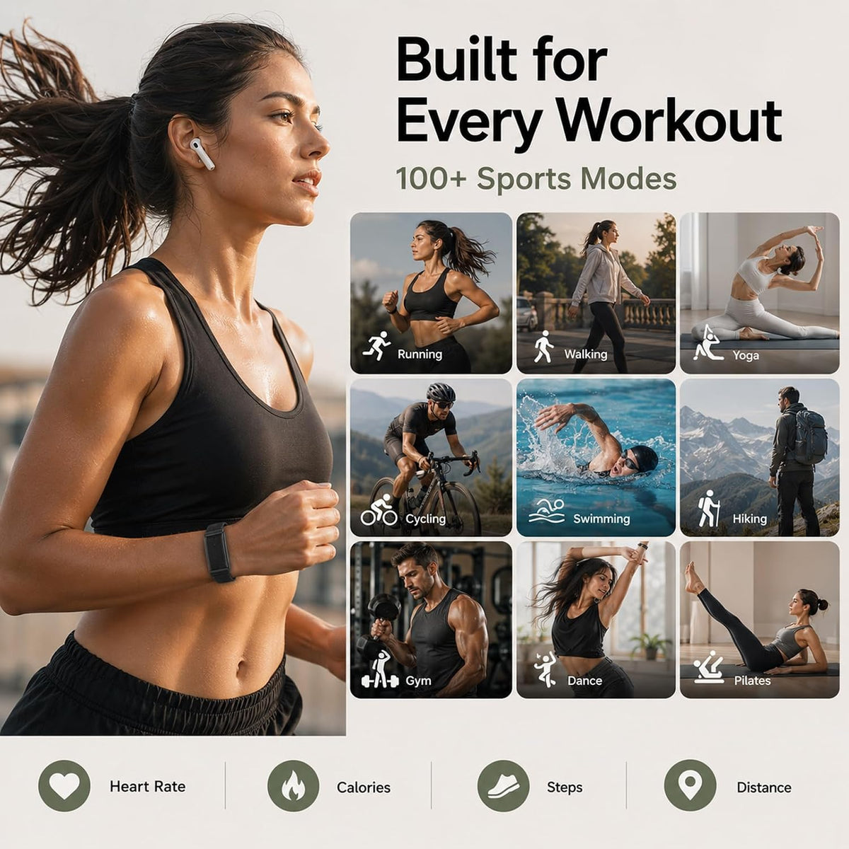 Yihou Smart Fitness Tracker for Women & Men Ultra-Thin Minimalist Smart B...
