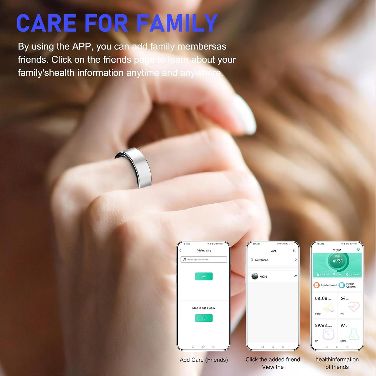 Smart Ring for Women & Men, Sleep & Fitness Tracker, No Subscription ...