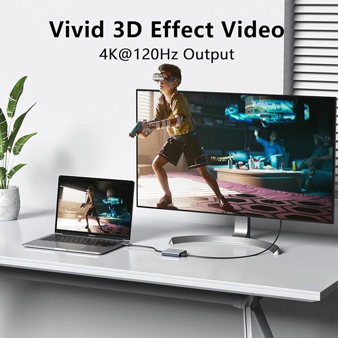 USB-C to Dual 4K DisplayPort Splitter Adapter, USB Type C to Displayport Dual