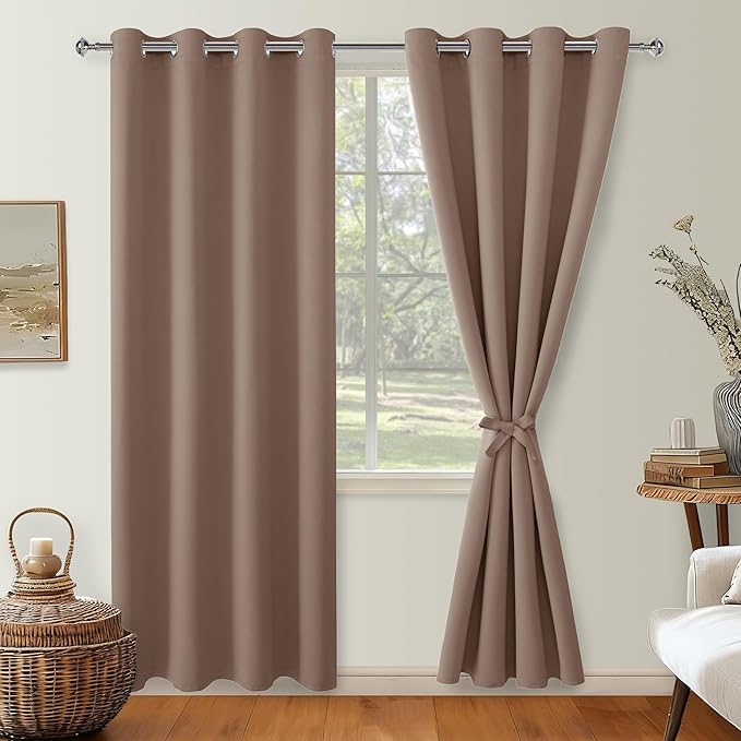 Hiasan Blackout Curtains for Bedroom, 52 x 96 Inches Long