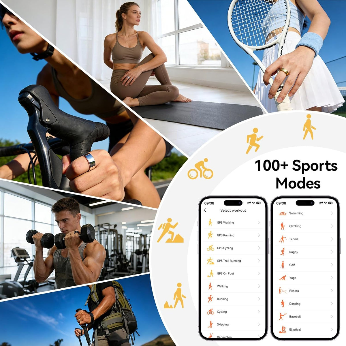 Smart Ring Fitness Tracker, Heart Rate Monitor, Sleep Tracker for Women Men
