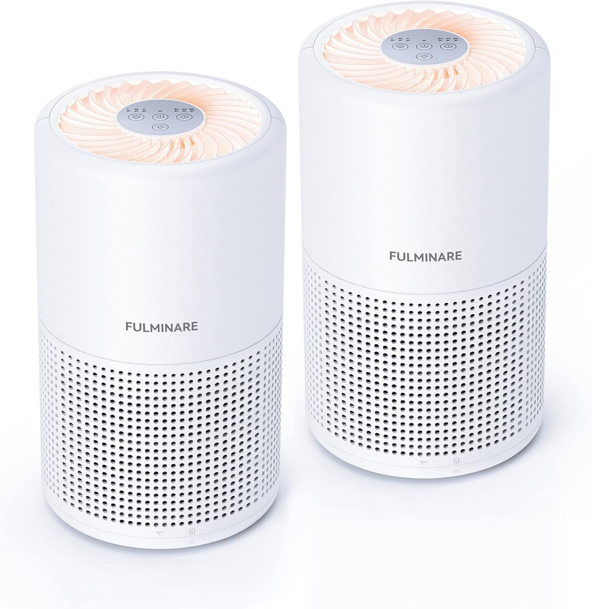 Air Purifiers for Bedroom, FULMINARE H13 True HEPA Filter (White 2 Pack)