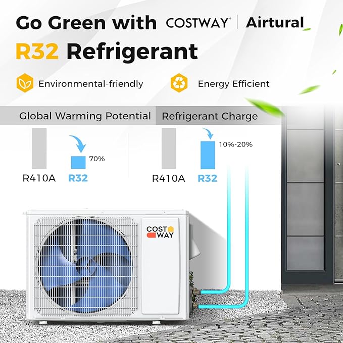 COSTWAY 18, 000 BTU Mini Split Air Conditioner, Energy Star,