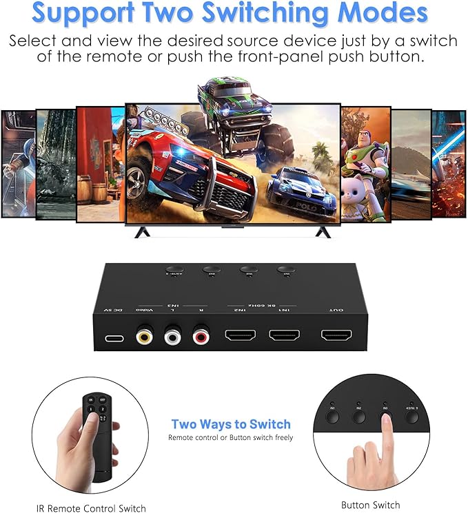 3-Port 8K@60Hz HDMI Switch