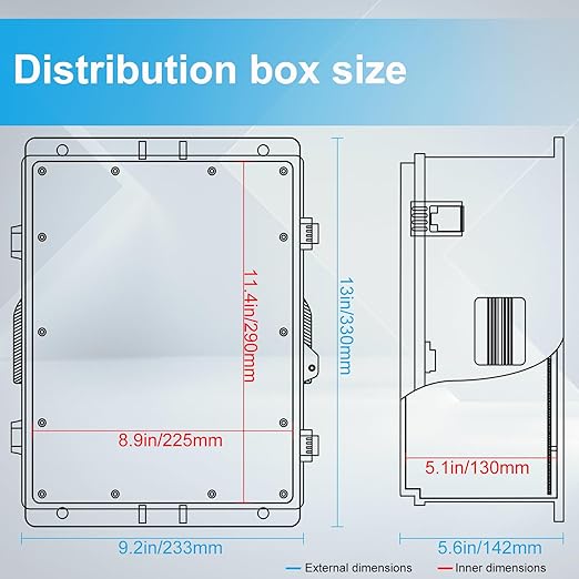 Outdoor Waterproof Electrical Junction Box, ABS Water Resistant Enclosure