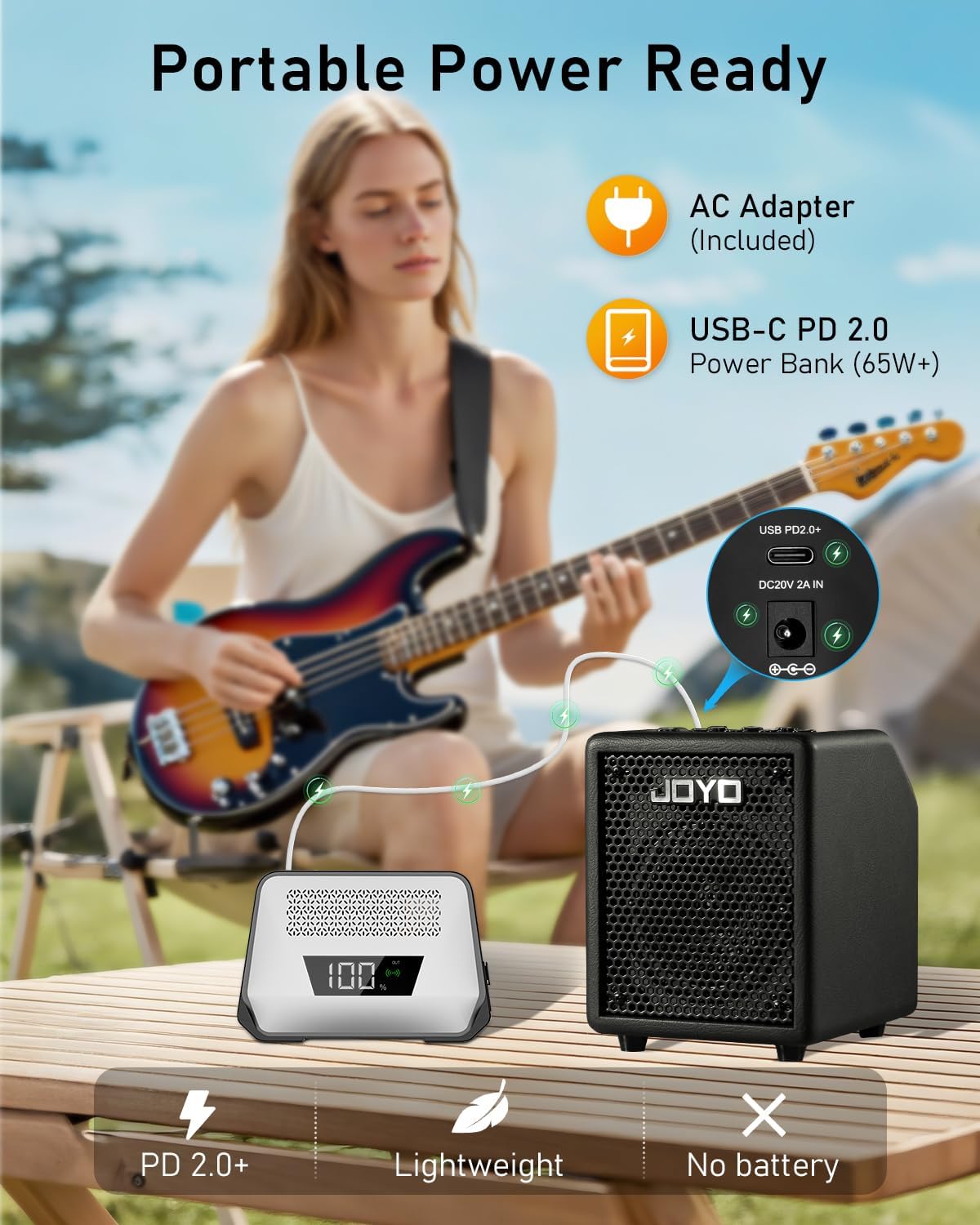 JOYO 30W Bass Amp Portable Combo Amplifier 4" Speaker with Bluetooth 5.1...