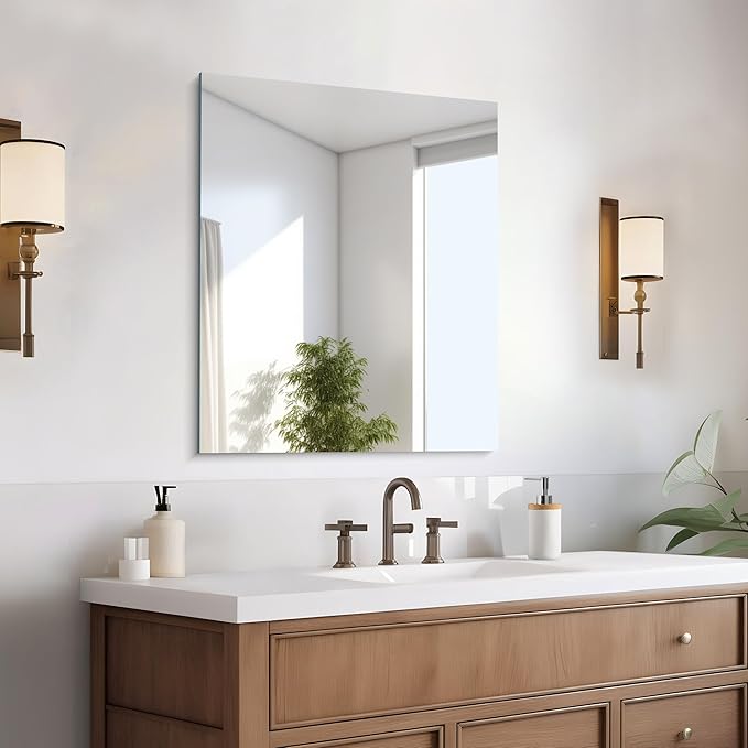 CILIBER Frameless Mirror, 24x30 Inch Bathroom Mirror