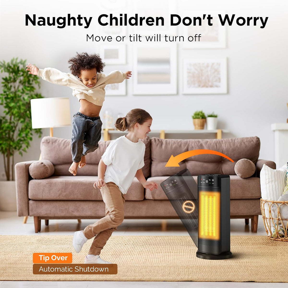 1500W Space Heaters for Indoor Use,PTC Ceramic Electric Heater with Remote