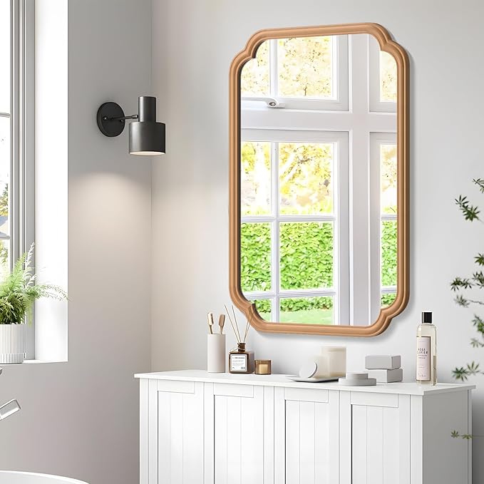 Wood Bathroom Mirror for Wall Mounted