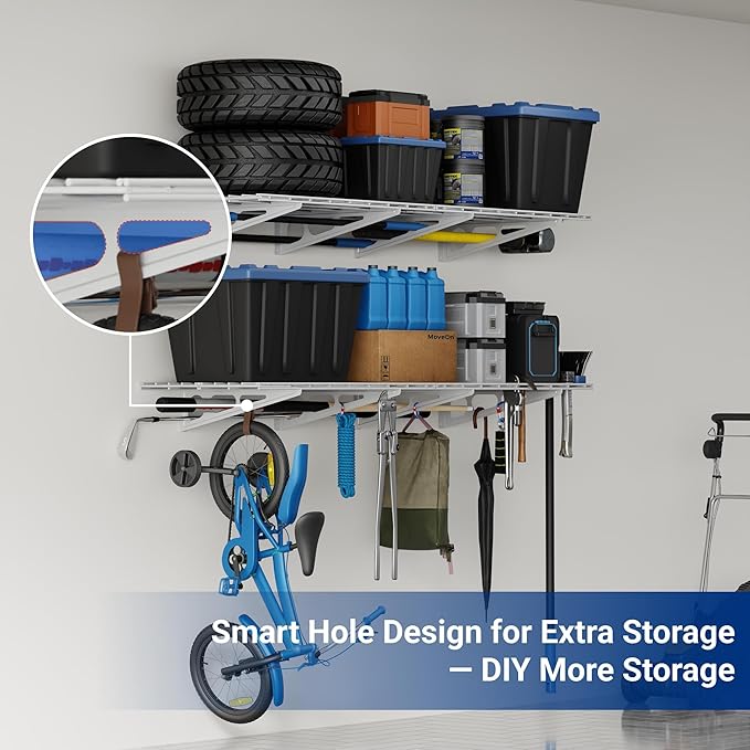 FLEXIMOUNTS 2-Pack 2x6ft 24-inch-by-72-inch Wall Shelf Garage Storage Rack