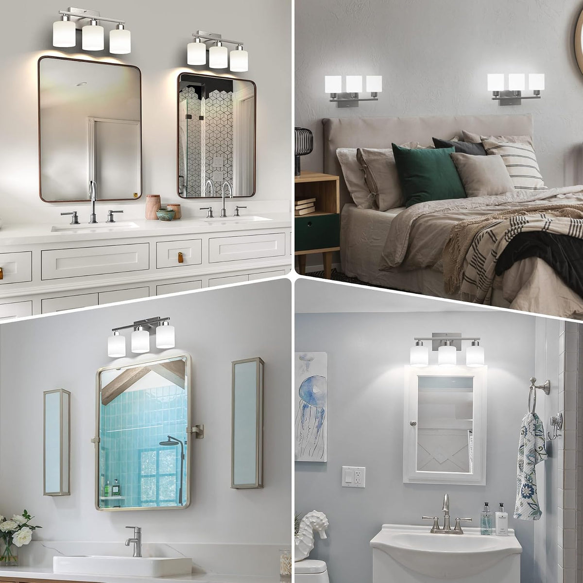 18 Inches Bathroom Light Fixtures Over Mirror Brushed Nickel