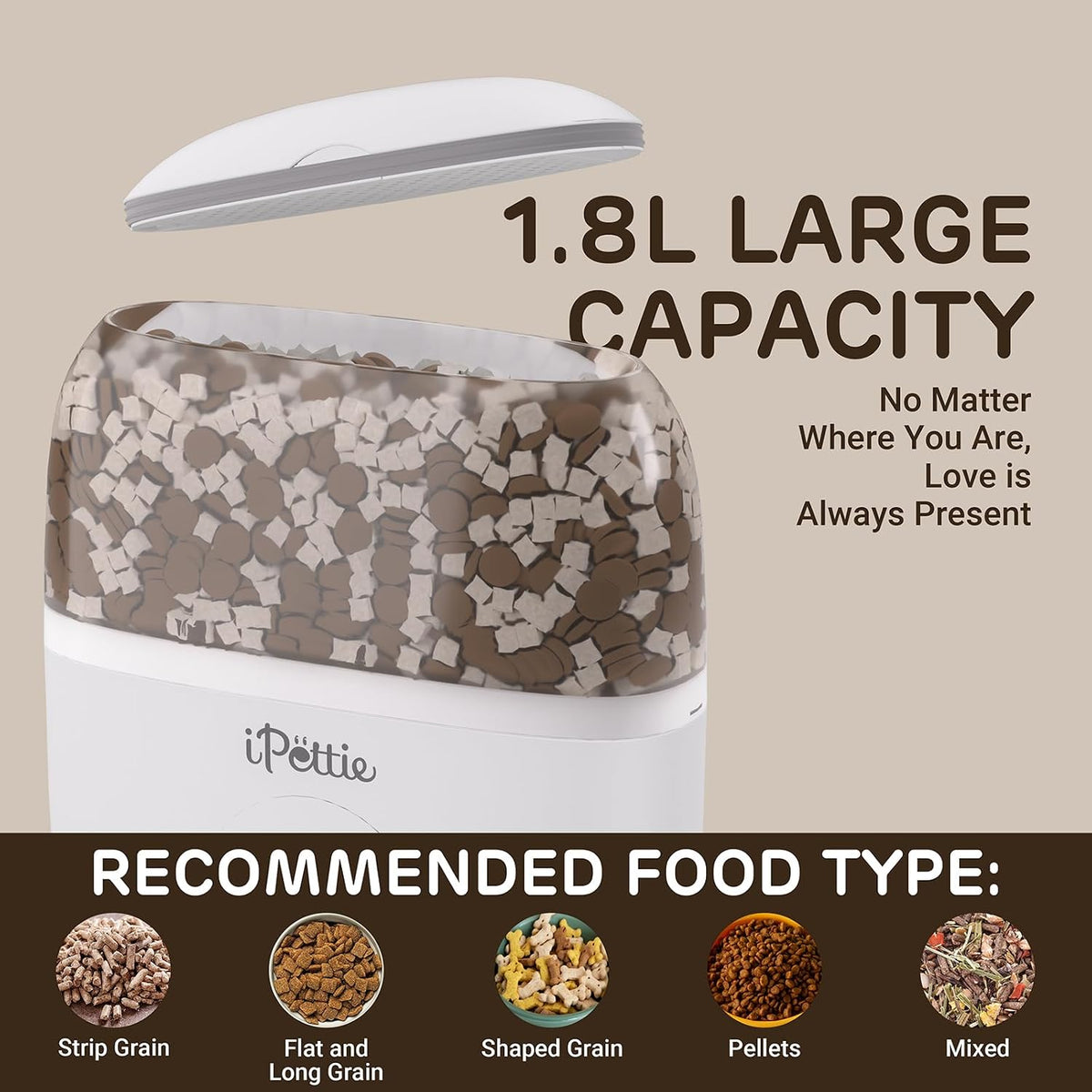 iPettie Smart WiFi Hanging Cage Feeder, Remote & Portion Control, 62oz