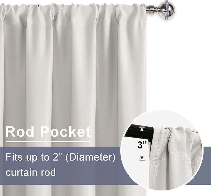 JIUZHEN Blackout Doorway Curtains 80 inch Length