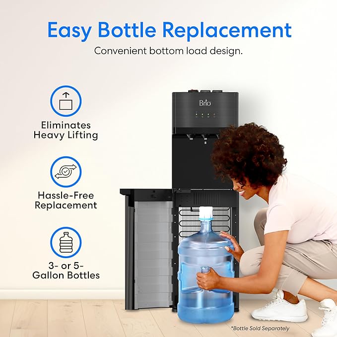 Brio Self Cleaning Bottom Loading Water Cooler Water Dispenser – Black