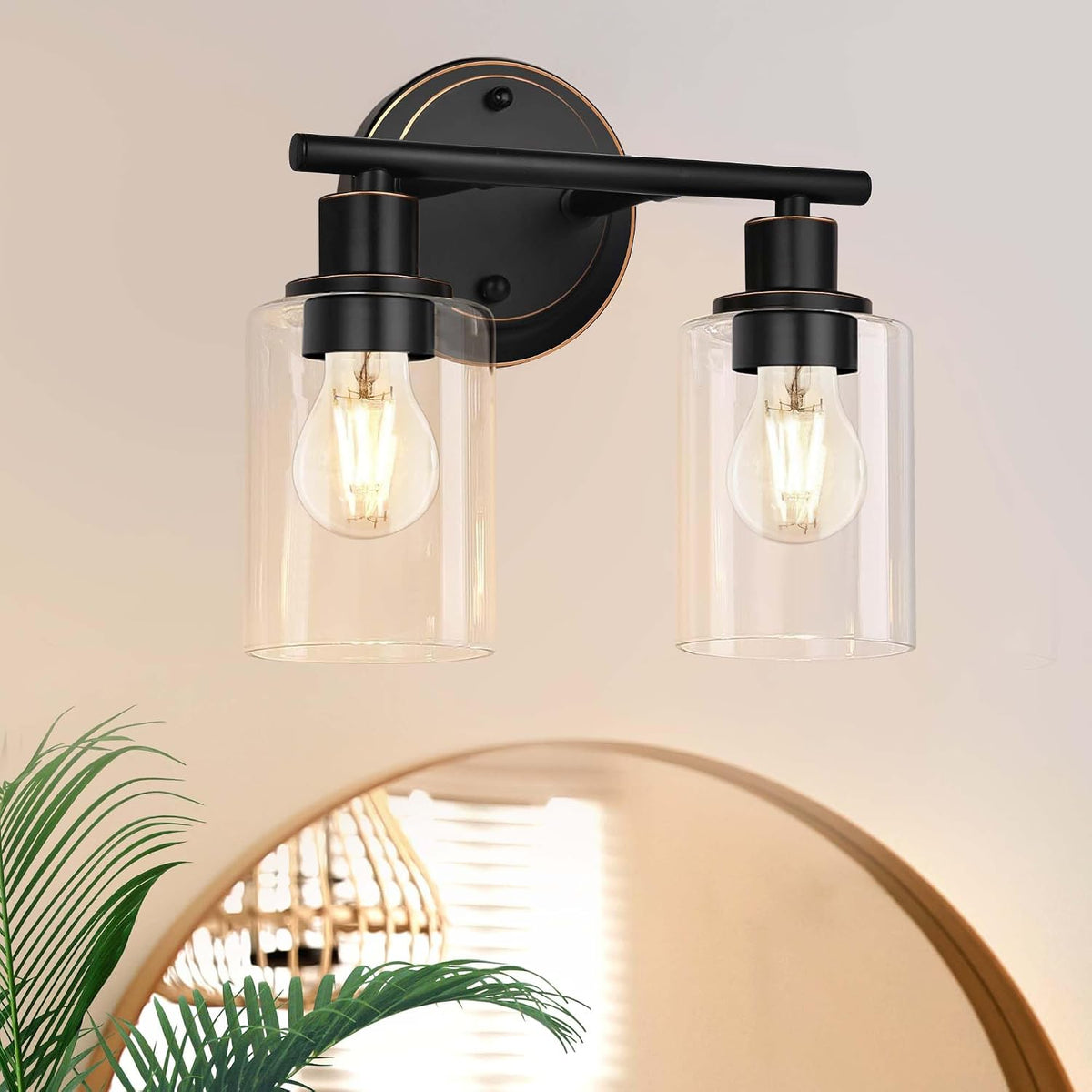 2-light Oil Rubbed Bronze Bathroom Light Fixtures for Vanity Mirror Sink