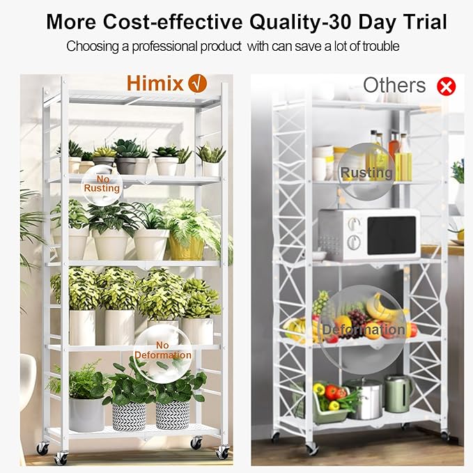 Himix 5-Tier Storage Folding Shelf