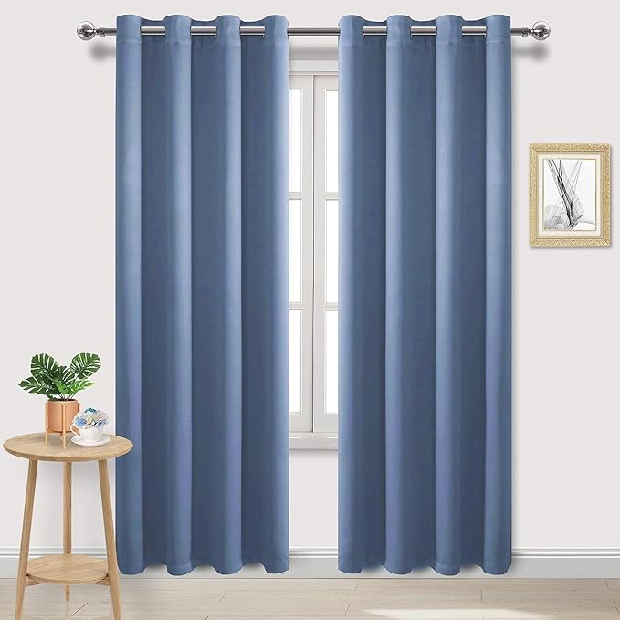 DWCN Dusty Blue Blackout Curtains