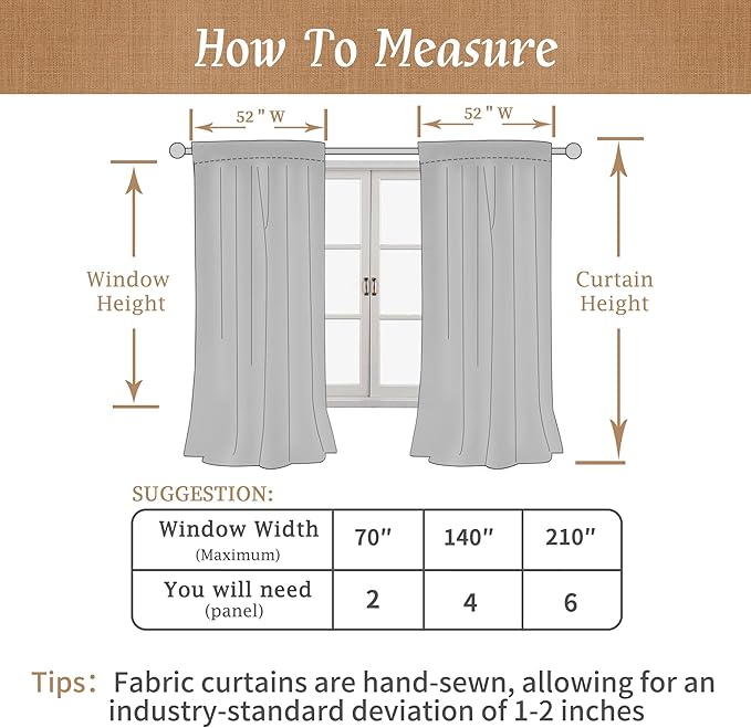 LAMIT 100% Blackout Window Curtains