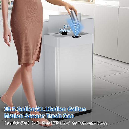 AthLike Sensor Trash Can, Touchless Motion Sensor Trash Bin, Smart Automatic