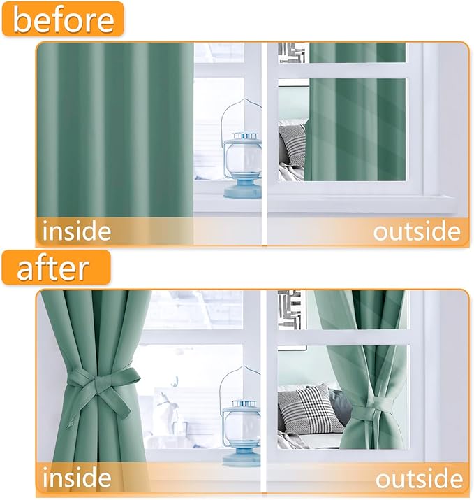 Hiasan Room Darkening Curtains for Bedroom, 70 x 84 Inches