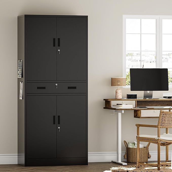 Metal Storage Cabinets with 1Drawer, Steel Storage File Cabinet