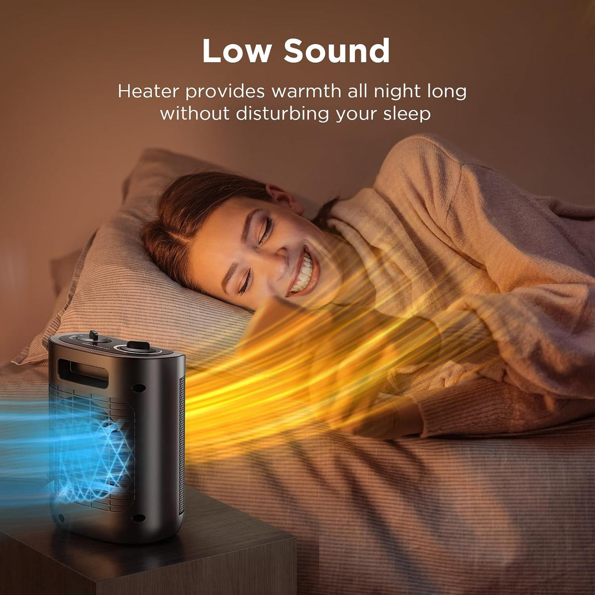 1500W Portable Ceramic Space Heater, Thermostat Desk Heater