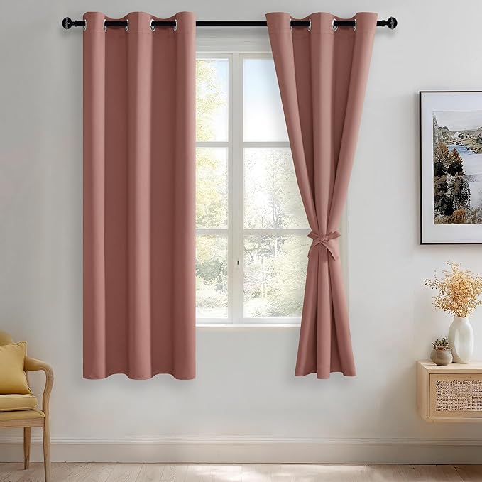 JIUZHEN Dried Rose Blackout Curtains