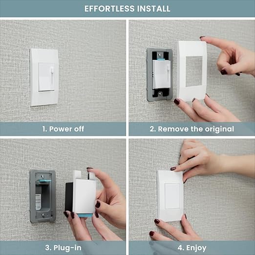 Smart Light Switch by Deako, Single Pole, 2.4 GHz Wi-Fi, Programmable, Remote