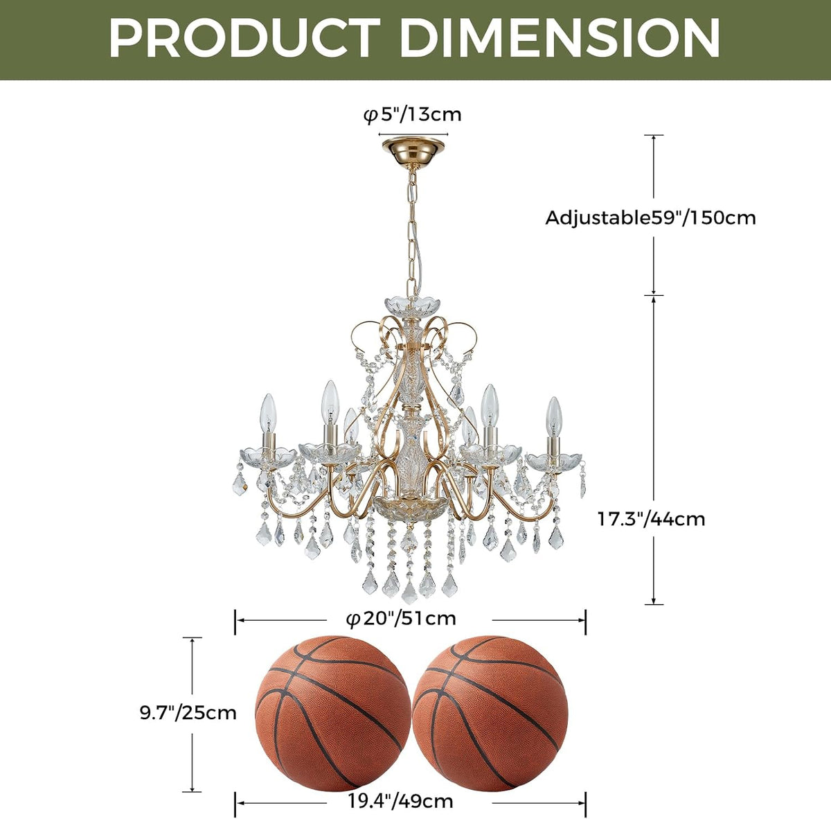 Saint Mossi 6 Light Crystal Chandelier Light Fixture Modern Chandelier Crysta...