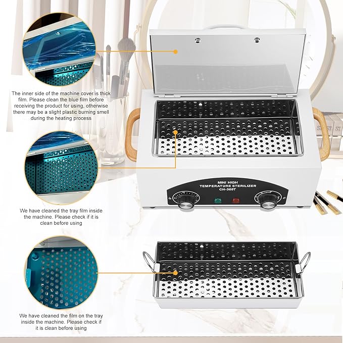 High Temperature Sterilizer Autoclave Machine 110V 300W Nail Tool Sterilizer