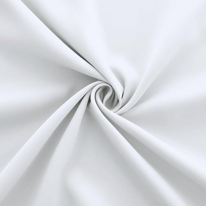 KOUFALL Room Darkening White Curtains 102 Inches Long